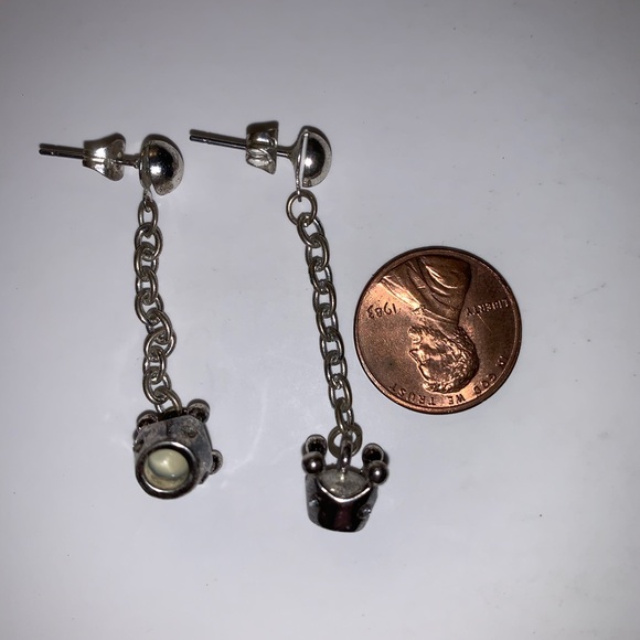 Dangly Royal Princess Tiara Crown Earrings - Picture 6 of 6